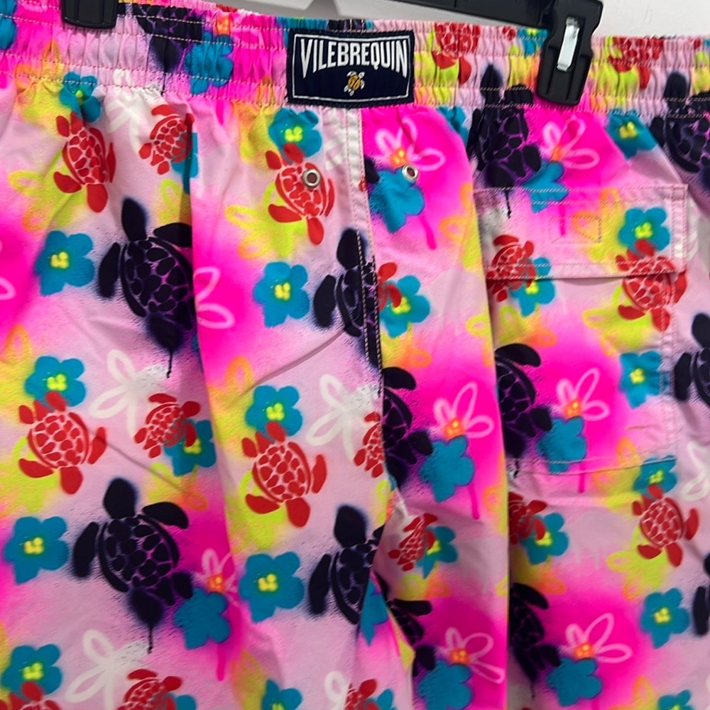 Vilebrequin Moorea Pink Okoa 1988 Turtles Graffiti Swim Shorts Men’s 4X-Large - Picture 5 of 11